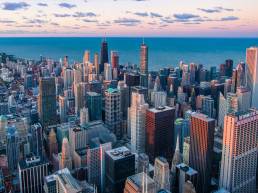 Skyline of a big city in the US
